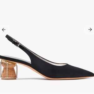 Kate Spade Black Slingback Heels with Unique Heel Design